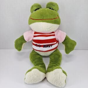 Vintage 1989 Go NAVY Plush Frog Stuffed Stripe Shirt 1775 Bear Forces of America